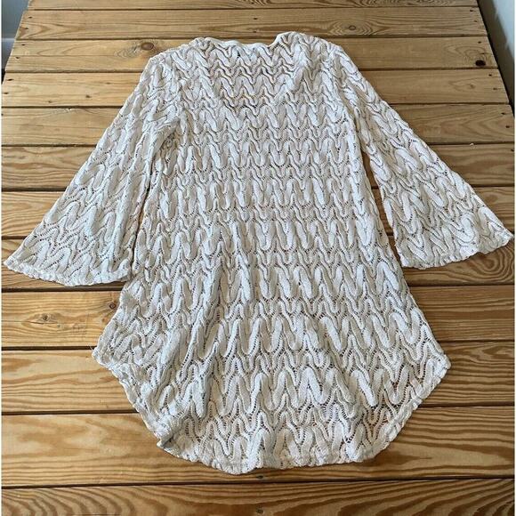 Elif Jordan Taylor Lace Flare Sleeve Top Size Medium Women’s Ivory - Picture 2 of 8